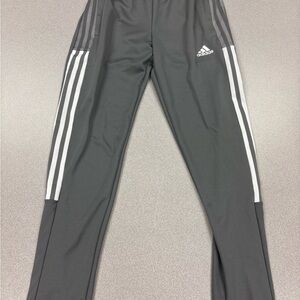 Adidas Kids Charcoal Joggers with White Stripes